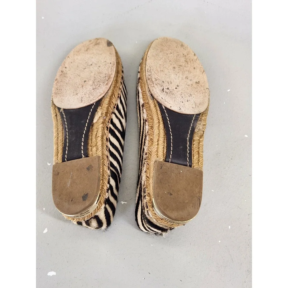 Paloma Barcelo Espadrille Flats Women 38 Zebra Calf Hair Animal Print Spain